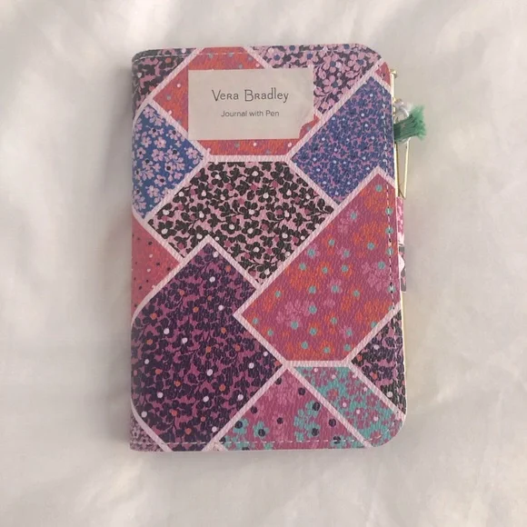 NWT Vera Bradley small pink/purple journal with gold pen. - Picture 4 of 5